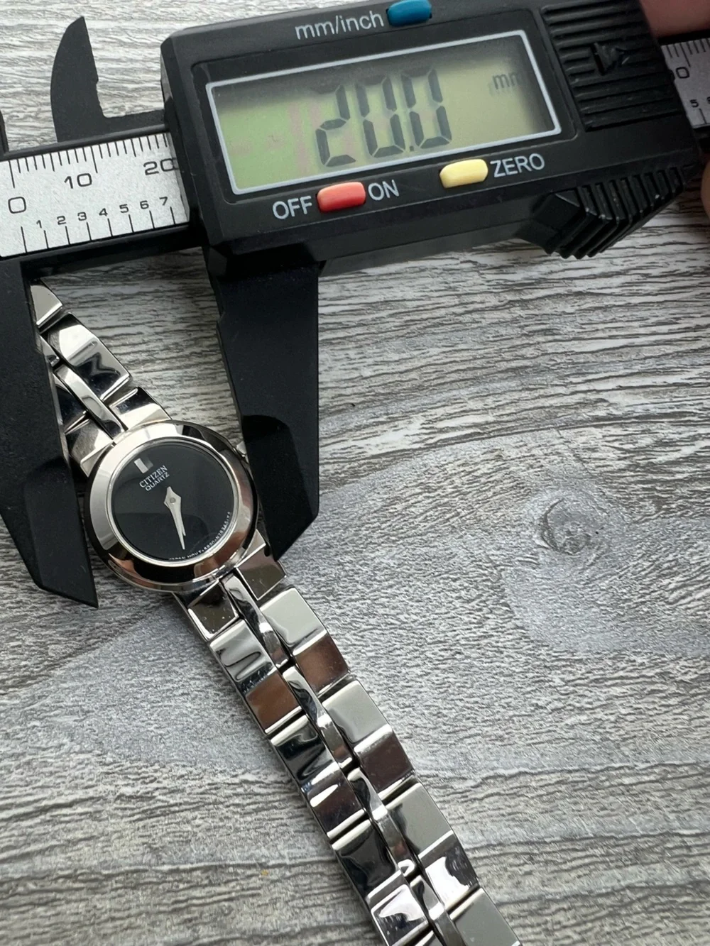 Citizen Silver Stainless Ladies Steel Watch with Black Dial